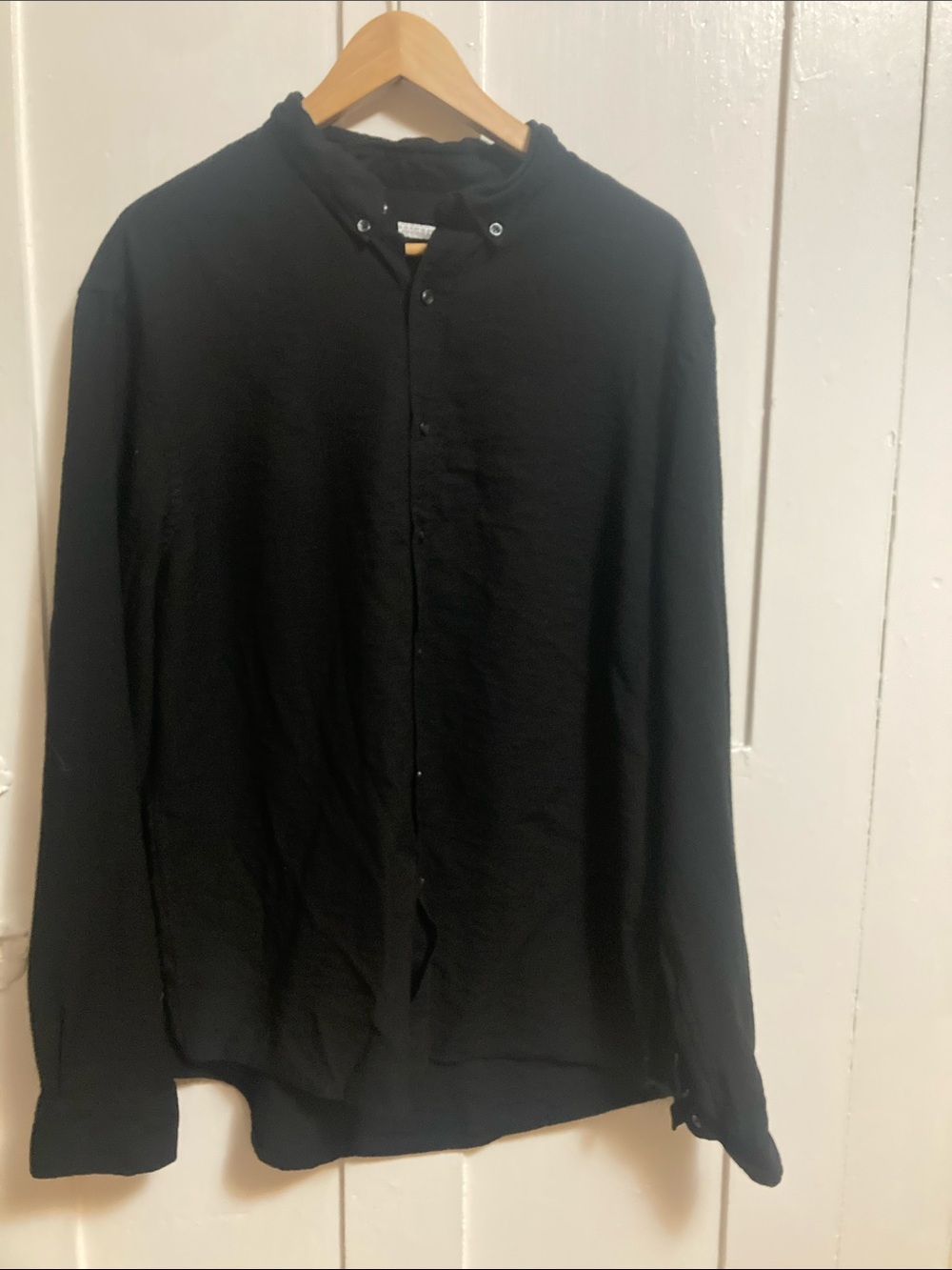 Zara Black Long-Sleeve Button-Down Casual Shirt-FLAW